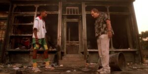 Scena post incendio della pizzeria di Sal in Do The Right Thing (1989) di Spike Lee