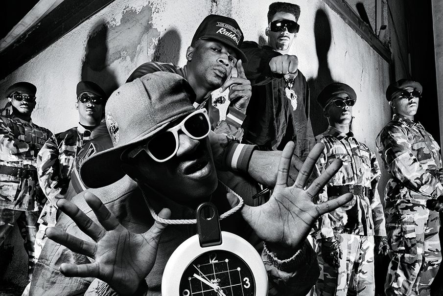 Chuck D e Flavor Flav sul palco durante un concerto dei Public Enemy