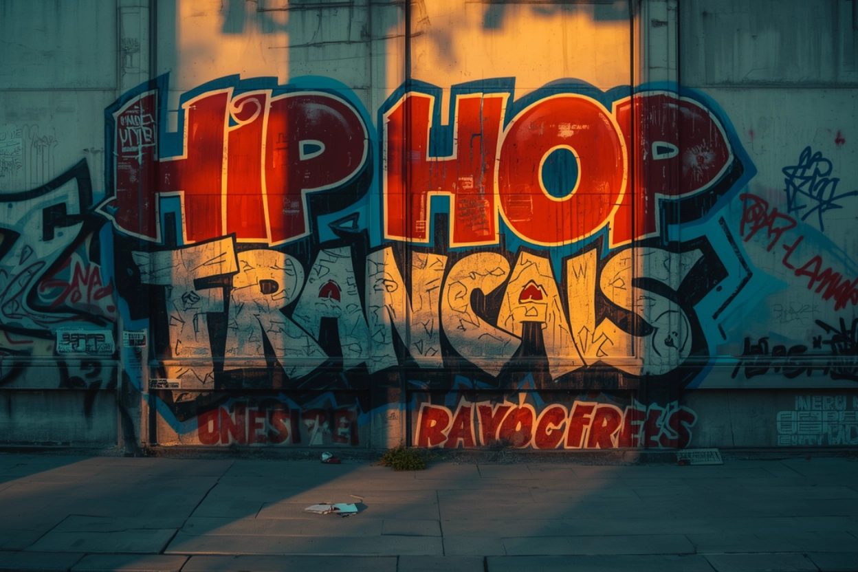 Collage artistico che rappresenta il rap francese post-coloniale e l'identità delle banlieue