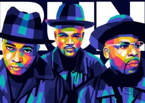 Poster WPAP pop art di Run-DMC, illustrazione di Indah Kurniani