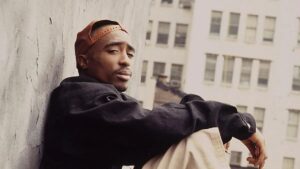 Ritratto iconico di Tupac Shakur 2Pac, rapper e poeta americano