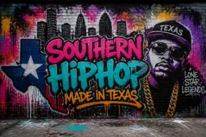 Murales stile graffiti dedicato al Southern Hip Hop e alla scena Gangsta Rap di Houston, Texas