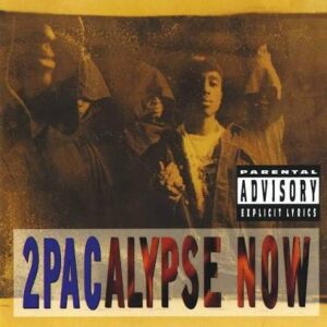 Copertina dell'album 2Pacalypse Now di Tupac Shakur con bollino Parental Advisory