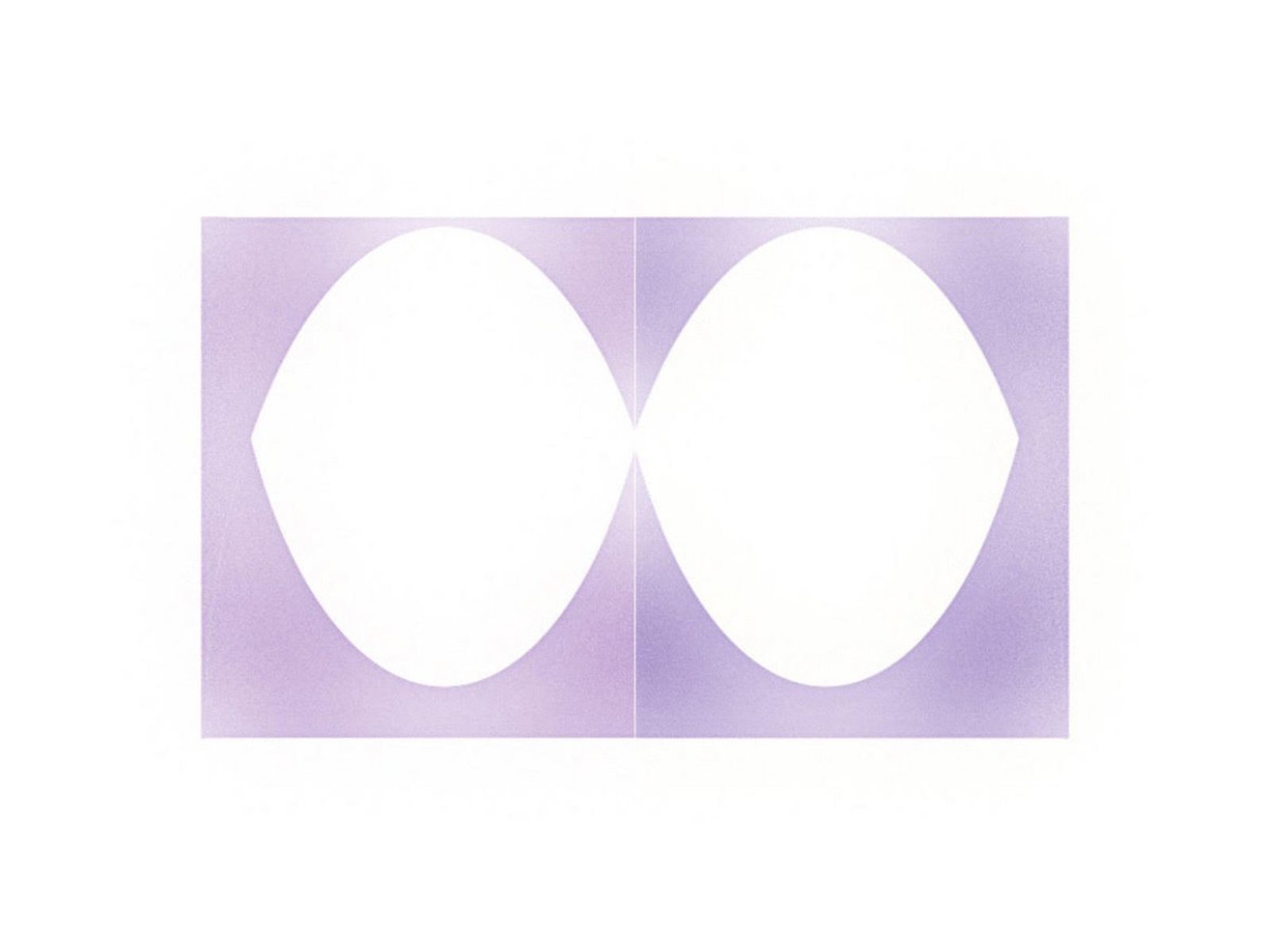 Astral Object Mutable Beings Copertina Album Idm Ambient 2026 Copertina di Mutable Beings di Astral Object, due forme ovali lilla su fondo bianco