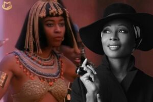 Fatima Robinson in un fotogramma di Remember the Time di Michael Jackson e in un ritratto in bianco e nero