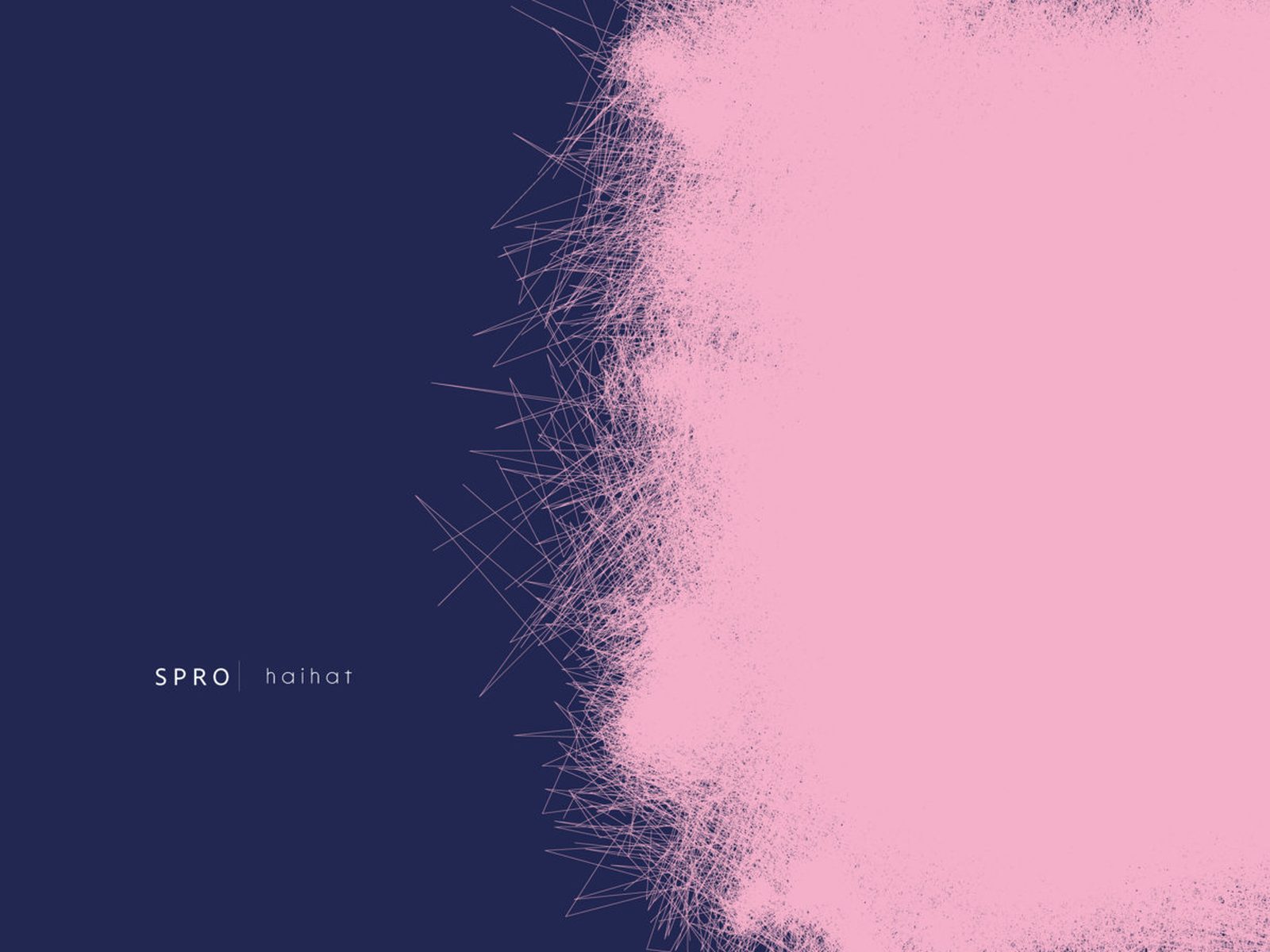 Copertina di Haihat di SPRO, grafica rosa su sfondo blu notte